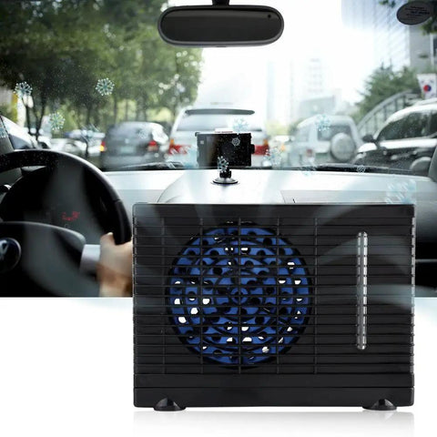 Compact 12V Car And Home Mini Air Cooler With Evaporative Water Cooling and Two Speed Switches for sweet chill vibes in a vehicle.