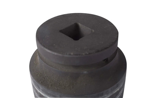 Professional 1-1/2 Inch Deep Impact Socket With Number Five Spline Drive and Six Point End forged from heavy duty chrome moly steel top view.