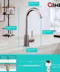 Bar Sink Faucet Single Hole Brushed Nickel Modern Wet Look For Small Kitchen Farmhouse RV Camper Outdoor Utility Bathroom With RV Adapter