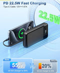 Heavy Duty Beast Mode Portable Charger Power Bank With Massive 50000 Mah Capacity and Four Built In Cables showcasing fast charging.