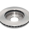 Front view of Front Vented Disc Brake Rotor With Forged Flange For Precise Fit, ABS Signaling, Water And Debris Protection.