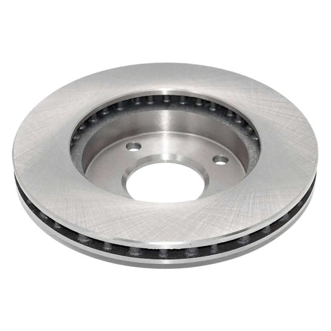Front view of Front Vented Disc Brake Rotor With Forged Flange For Precise Fit, ABS Signaling, Water And Debris Protection.