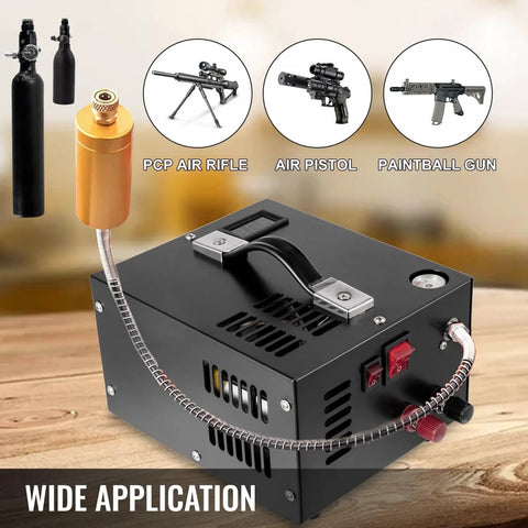 Ace4U 4500Psi Portable PCP Air Compressor Pump 12VDC High Pressure Inflator Transformer For Airgun Rifle Set-Pressure Cooling Fan Compact Reliable Outdoor Shooting Gear