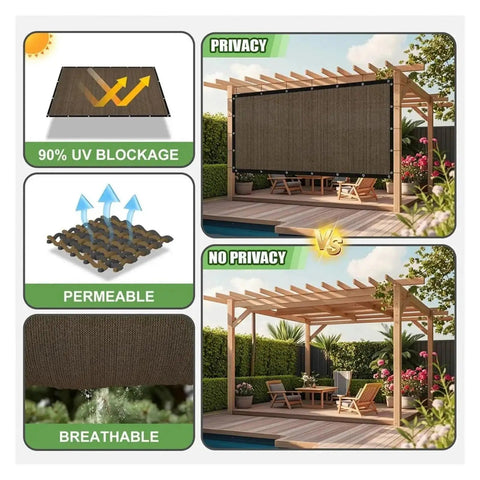 Backyard Outdoor Shade Sail Cover 3x5m Thickened Mesh Awning Cloth Edge Pack For Corner Shading Weatherproof Patio Shelter No Fuss Easy Cut And Splice Garden Rain Moisture Protection on pergola