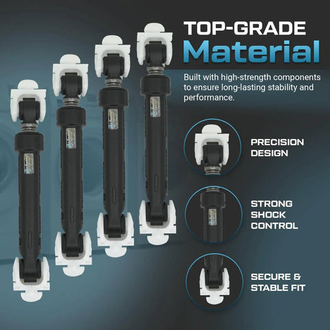 Washer Shock Absorber Replacement 4 Pack Fits Whirlpool Maytag Kenmore Sears KitchenAid Washers Easy Install Direct Fit