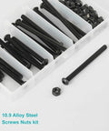 50Pcs M6 Button Head Socket Cap Screws Kit With 50 60 70 80mm Lengths Fully Threaded 10.9 Grade Alloy Steel Black Oxide Finish