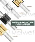 Matte Black LED Vanity Light With Bubble Glass Sconce VL601-MB, part of a bathroom vanity light fixtures series display