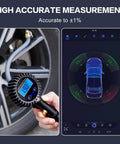 Digital Tire Pressure Gauge With Inflator And 250 PSI Heavy Duty Air Chuck Quick Connect Hose For Cars And Inflatables in use