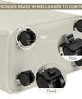 Base of Big Ol Extra Large 27 Inch Slim Rolling Laundry Basket on Wheels with removable bag, showing 360-degree brake wheels.