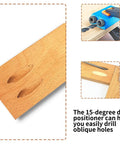 Pocket Hole Jig Kit For 15 Degree Woodworking, 14 Pcs Set with drill guide and 15-degree angled hole in wooden board