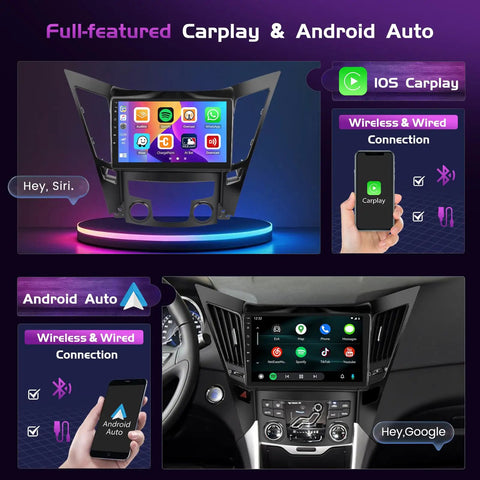 Awesome Android 15 Car Stereo For Hyundai Sonata 2010 2011 2012 2013 2014 2015 With 9 Inch Touch Screen and CarPlay features