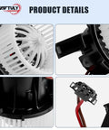 Premium Hvac Heater Blower Motor Fan Dead Simple Plug Play Replacement Built Heavy Duty For Audi A4 A5 S4 S5 Q5 2009 To 2016 2.0L L4 Hybrid Setup Direct Fit close-up of fan blades and connector.
