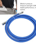 Person ironing near long blue Beefy Silicone Rubber Steam Hose For High Temperature And High Pressure Applications Lightweight Three Meter Long 9.8 Feet Blue Durable Steam Dryer Tube