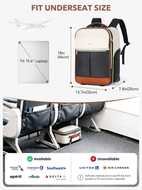 Roller Backpack For Women, Convertible & Flight Ready ✓