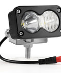 Universal 6000K 20W Waterproof E Bike Headlight Front Light With 2 Pin Connector, metallic casing, side view