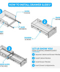 Installation guide for Built Tough 12 Inch Side Mount Drawer Slides One Pair Full Extension Ball Bearing Cabinet Glides.