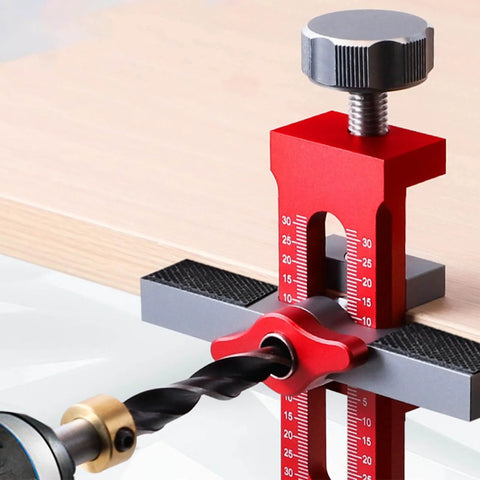 Cabinet Door Jig And Installation Tools Kit For Pros And DIY Woodworkers Multi Functional Woodworking Guide in use on wood panel