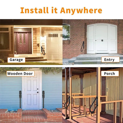Tough As Nails U Shaped Wall Mounted Grab Bar For Stairs With Nonslip Grip Easy Install Door Jmb Corner Safety Handrail For Elderly And Pregnancy Support Slick Modern Design in various outdoor settings.