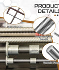 Blulu 4-pack 1/2-13 304 stainless steel fully threaded rods, 36 in length, right-hand threads