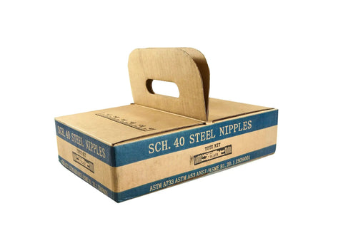 Box packaging of SCH 40 steel nipples for Half Inch Black Steel Pipe Nipples And Fittings Assorted Pack For DIY Home
