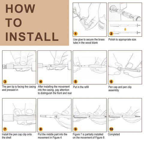How to install Knockout Twenty Piece 7Mm Slimline Twist Pen Kit With Shiny Silver Refills step-by-step instructions with tools.