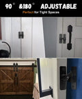Hassle Free Barn Door Lock And Flip Latch For Sliding Doors Quick Adhesive Mount To Keep The Kiddos Safe Heavy Duty Zinc Alloy Construction Stays Put In Black adjustable latch on tight space doors