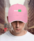 Party Ready Saint Patrick's Day Pub Cap For Men Pink Lightweight Adjustable Buckle One Size Fits Most worn by model