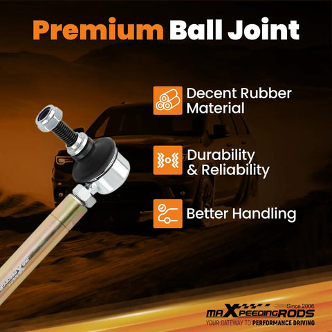 Front Adjustable Sway Bar End Links For BMW 3 Series E36 E46 E90 E91 E92 E93 M3 Beefed-Up Heavy Duty Steel Suspension Kit Direct Replacement With Adjustable Lengths 135-175mm 205-245mm 255-295mm premium ball joint with rubber boot