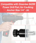 Compatible With 84299 Screw Anchor Expander in use with power drill for masonry caulking anchors one quarter inch to twenty thread.