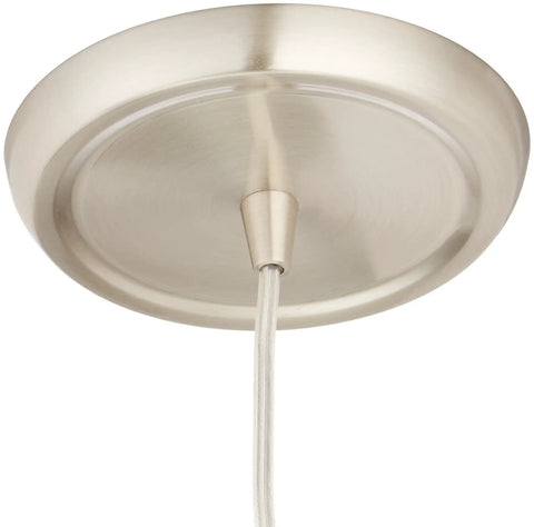 Vesta Mini Pendant Light With Blue Glass In Satin Nickel Finish 1 Light Hardwired Ceiling Fixture Includes 9.5W A19 Bulb detail