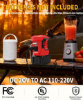 Hit The Road With Heavy Duty Juice From This 300W Portable Power Inverter For Makita 20V And 18V Batteries Converting DC To AC 110V For Camping Featuring Type C And Dual Usb Ports With A Cool Led.