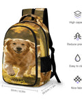 Autumn Running Golden Retriever Printed Backpack For Everyday Use Unisex Large Capacity Daypack Made From Breathable Durable Polyester