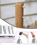 Stainless Steel Dowel Pin Kit 110 Piece Set M2 M3 M4 M5 304 Grade installed in wooden furniture for alignment.