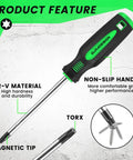 Magnetic Torx Screwdriver Set, 13 Pieces T5 To T40, Chrome Vanadium Steel, Heat Treated For High Hardness with ergonomic handle