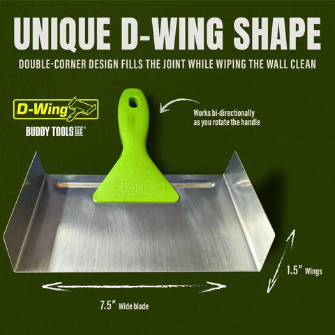 Bi Directional D Wing Drywall Corner Trowel Seven And A Half Inch Stainless Steel Blade With Polymer Handle