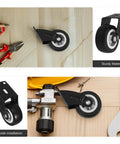 Heavy Duty Slider Wheels Rock Solid Construction For Quiet Barn Door Cabinet Sliding Track Gliding Flexible Side Or Vertical Mounting With Smooth Rollers No Sweat Install, showcasing sturdy black glider wheel with precision bearings.