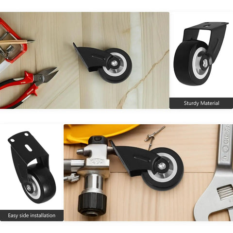 Heavy Duty Slider Wheels Rock Solid Construction For Quiet Barn Door Cabinet Sliding Track Gliding Flexible Side Or Vertical Mounting With Smooth Rollers No Sweat Install, showcasing sturdy black glider wheel with precision bearings.