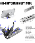 Military Grade Multitool Gift Set For Men 11-in-1 keychain multitool with various stainless steel tools extended