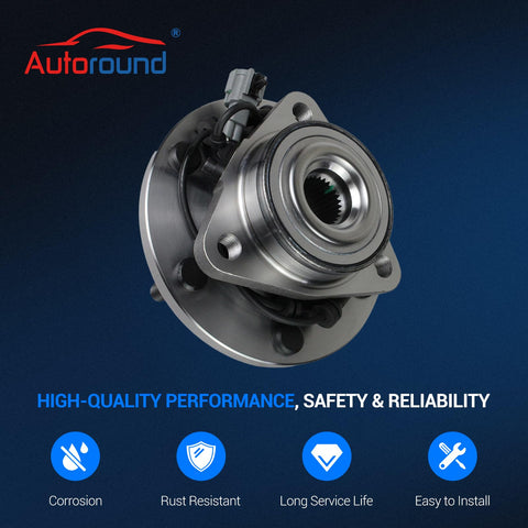Two Pack Front Wheel Hub and Bearing Assembly for Nissan Titan 04-07, Armada 05-07, Pathfinder 04, Infiniti QX56 04-07 - 6 Lug with ABS