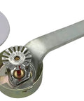 Reliable Concealed Pendent Fire Sprinkler Head Half Inch Npt Rated One Fifty Five F with white cover and metal arm for easy installation.