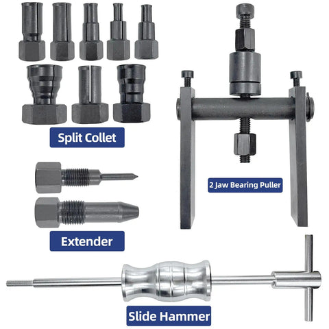 Be Your Own Mechanic With This 12 Piece Motorcycle Bearing Puller Kit For Blind Bearings And Slide Hammer Two Jaw Puller Set