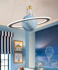 Space Themed Astronaut Pendant Light For Kids Room Dimmable Planet LED Chandelier With 3000K 4000K And 6000K Color Temperatures