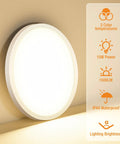 Energy Saving Led Flush Mount Ceiling Light With 3 Color Modes 3000K 4000K 6500K 15W 1500Lm Seven Point Five Inch Round Surface Mount