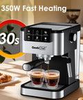 Quick Draw Espresso Machine With On Deck Milk Frother, 20 Bar Pump For Rich Pulls, Fires Up In Thirty Seconds Flat brewing espresso.