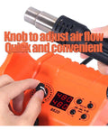 Adjusting airflow knob on Dual LCD Soldering Station All In One Pro Grade Hot Air Rework Tool with temperature display