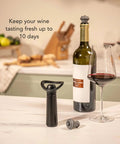 Wine Saver Vacuum Pump With Two Stoppers Airtight Seal Keeps Red Or White Wine Fresh Up To 10 Days Click Indicator On Counter