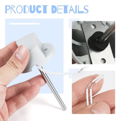 Discharge air temperature sensor for Honeywell zone; white plastic housing, stainless steel probe, two-wire leads.