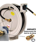 Hose Reel Swivel Hub With O Rings Replacement Part For Reel Systems HRPART2 Fits Multiple Reels One Quarter Inch NPT Inlet 44.5mm Overall Length 14mm Hex 16.5mm Shaft Diameter Includes O Rings installed on air hose reel