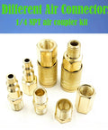 Complete 55 Piece One Quarter Inch NPT Air Hose Fittings Kit With Quick Connect Couplers And Plugs displayed on white background