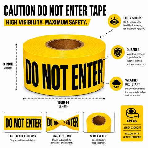 Heavy Duty Caution Tape 12 Pack 3 Inch By 1000 Feet Hardcore Hazard Safety Tape For Construction Sites Halloween Parties And Job Sites Straight Up Reliable Warning Roll